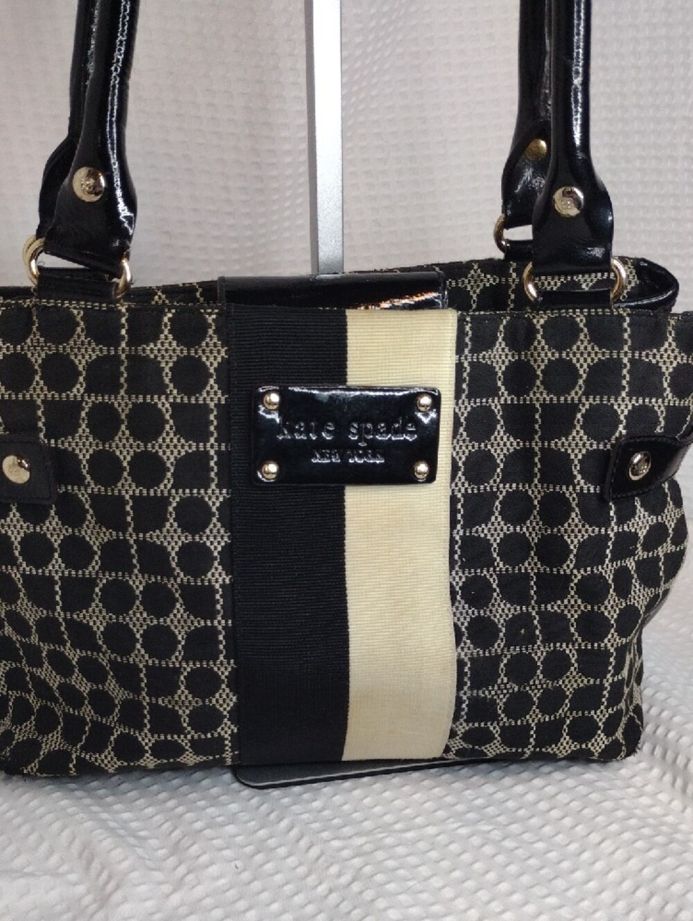 kate spade Black and Cream Patterned Shoulder Bag - Picture 2 of 11